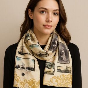 Vintage Port of Los Angeles 100% Silk Scarf